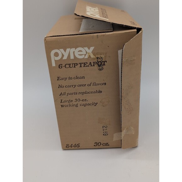 Pyrex 8446 30oz 6 cup Glass Teapot Coffee Pot Kettle With Box! - Picture 13 of 13